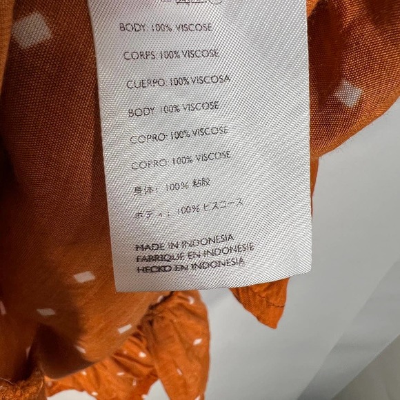 Faithfull The Brand Women's Carmel Mini Wrap Dress 8 Brown Orange Ruffled - Picture 8 of 9